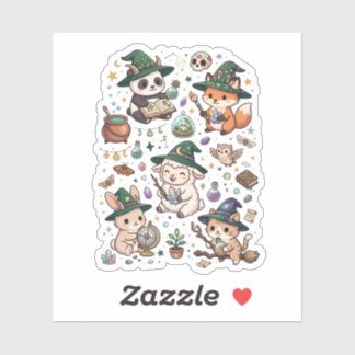 Sticker Set met Schattige Fantasie Dieren Vrienden