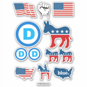 Sticker set van de democratische partij