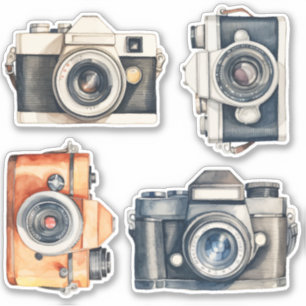 Sticker Set Vintage SLR-camera's Fotograaf Vinyl
