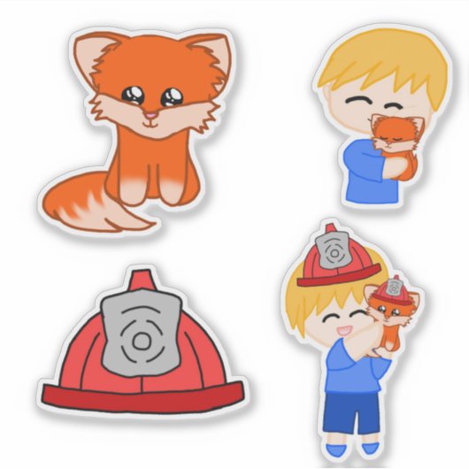 Sticker Sheet - Firefighter Fox (Voorkant)