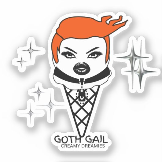 Sticker sheet Goth Gail Creamy Dreamies (Voorkant)