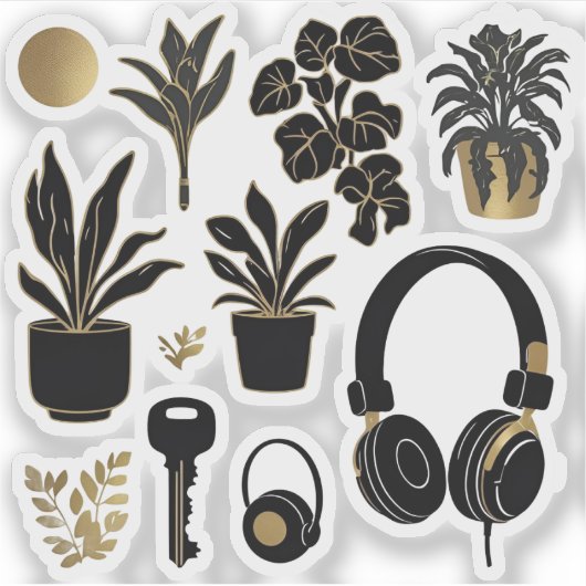 Sticker Silhouetten: Elegant & Minimalistisch Dage (Voorkant)