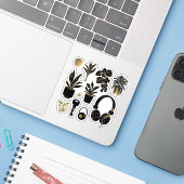 Sticker Silhouetten: Elegant & Minimalistisch Dage (Laptop met iPhone)