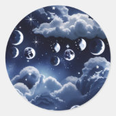 Sticker - Silver Celestial Moon Lunar Design  (Voorkant)