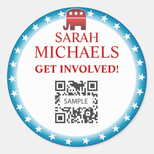 Sticker Sjabloon Republican Elephant (Voorkant)