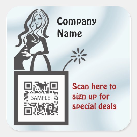 Sticker Sjabloon Shop Meisje (Voorkant)