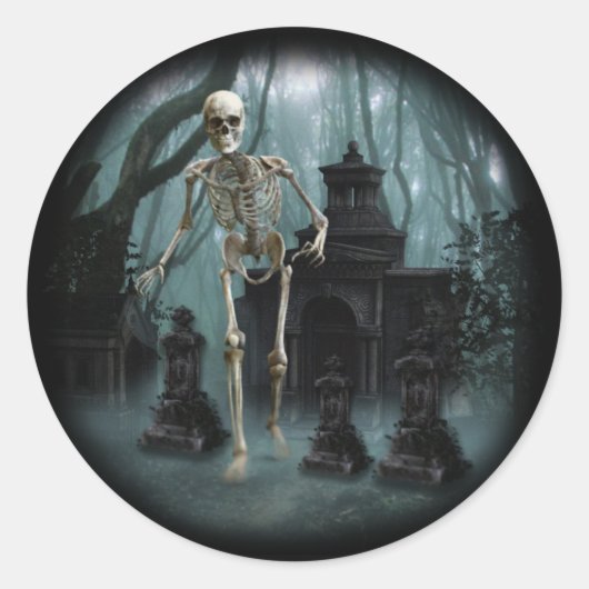 Sticker Skelet Skelet Haunted Party (Voorkant)