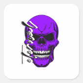 Sticker Skull Head, Skelet Halloween Invitation (Voorkant)