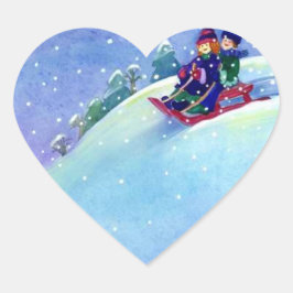 Sticker Sledding Winter Leuk Spelen Sneeuwende Sle