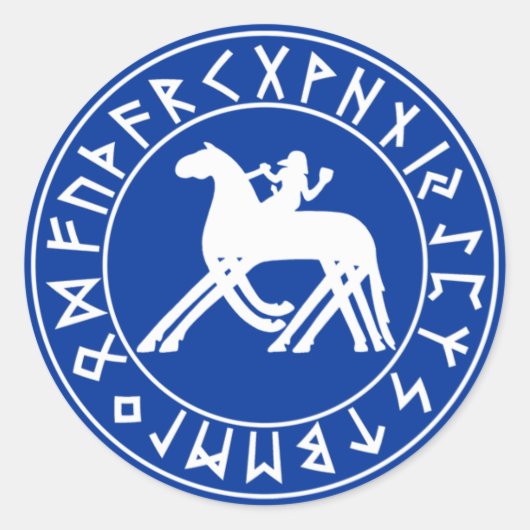 Sticker Sleipnir Shield op zwart (Voorkant)