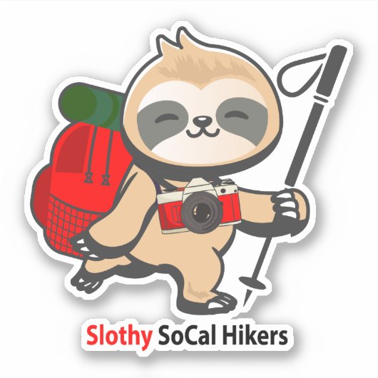 Sticker Slothy SoCal Hikers (Voorkant)