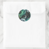 Sticker - Smaragdgroene Hemelse Maan Mystieke Luna (Tas)