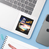 sticker Snitz van Bob's Saucer Repair (Laptop met iPhone)