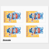 Sticker Snowman drummer uit de kerstgoudrechthoek. (Vel)