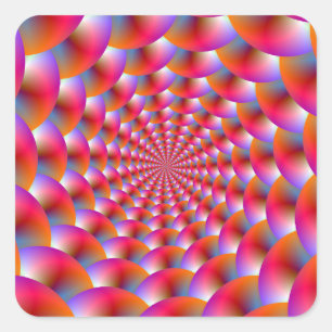 Sticker Spiral van bollen in Roze en Violet