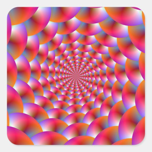 Sticker Spiral van bollen in Roze en Violet (Voorkant)