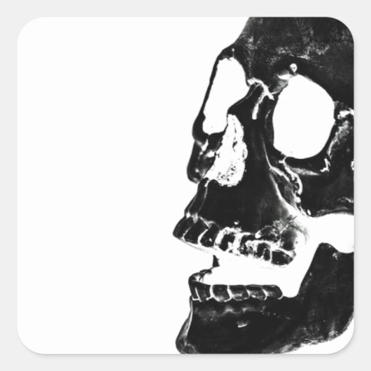 Sticker SQUARE SKELETON HALLOWEEN DAG DOOD (Voorkant)