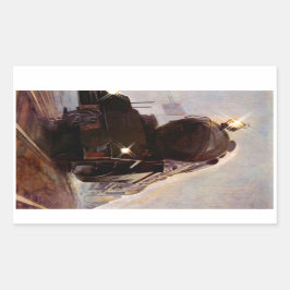 Sticker Staal Paard Locomotief Stat