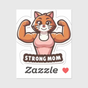 Sticker Sterke Gym Kat Moeder