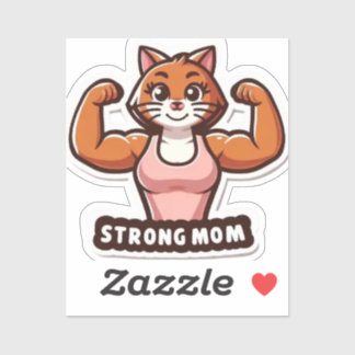 Sticker Sterke Gym Kat Moeder