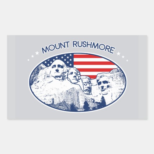 Sticker. T-Shirt. Mount Rushmore, USA Amerika Rechthoekige Sticker (Voorkant)