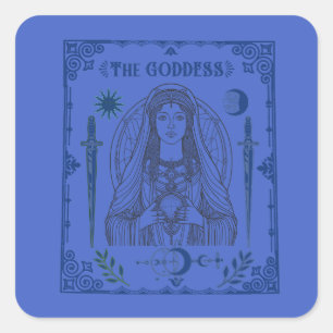 Sticker, tarot godin sticker, mystiek, oud, vierkante sticker