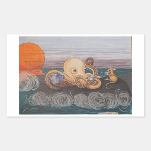 Sticker: Teatime Rechthoekige Sticker (Voorkant)