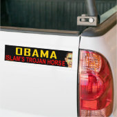 sticker tegen Obama "Islam's Trojaanse paard" (Op Truck)