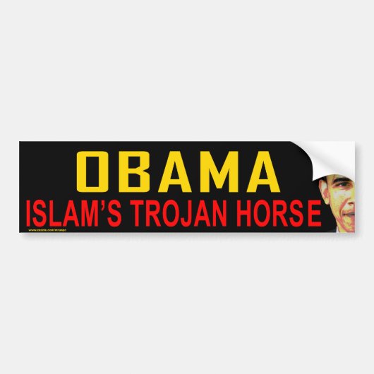 sticker tegen Obama "Islam's Trojaanse paard" (Voorkant)