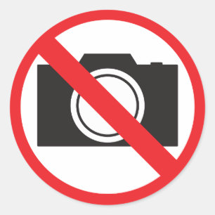 Sticker-teken Geen camera toegestaan Ronde Sticker