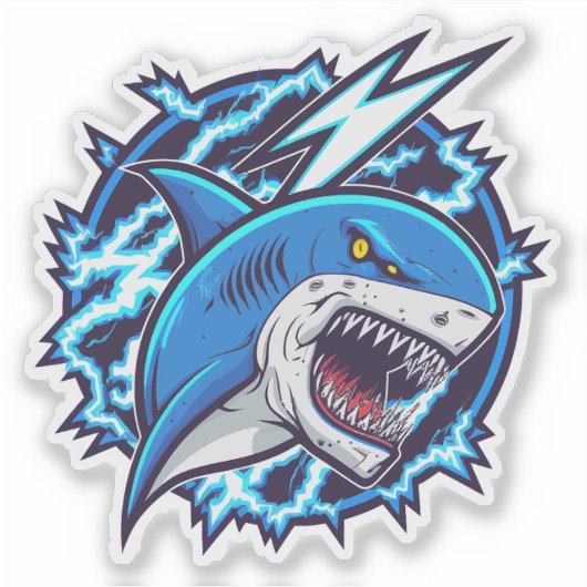 Sticker ter illustratie van Ninja Shark (Voorkant)
