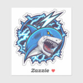 Sticker ter illustratie van Ninja Shark (Vel)