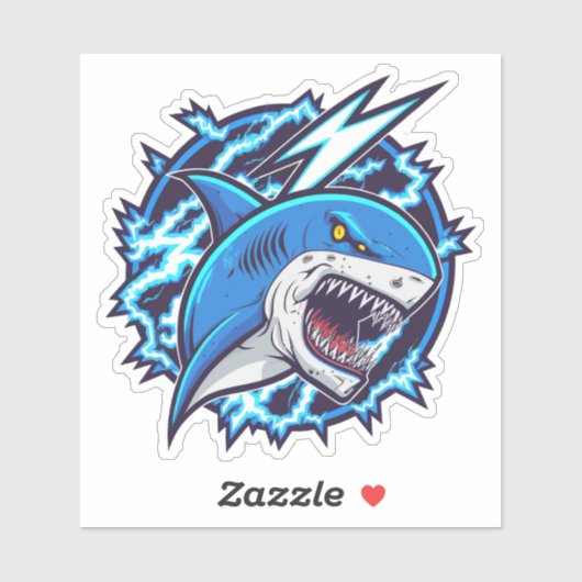 Sticker ter illustratie van Ninja Shark (Vel)