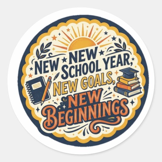 Sticker-Terug naar school Ronde Sticker (Voorkant)