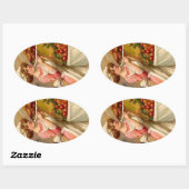  Sticker Thanksgiving Dinner Lady w/ Turkije (Vel)