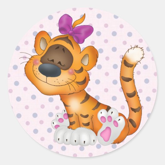 Sticker/tijger Ronde Sticker (Voorkant)
