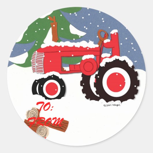 Sticker tractorcadeau voor Label (Voorkant)