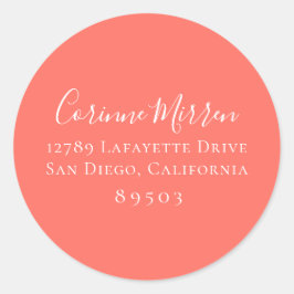 Sticker Tropical Coral Return Address
