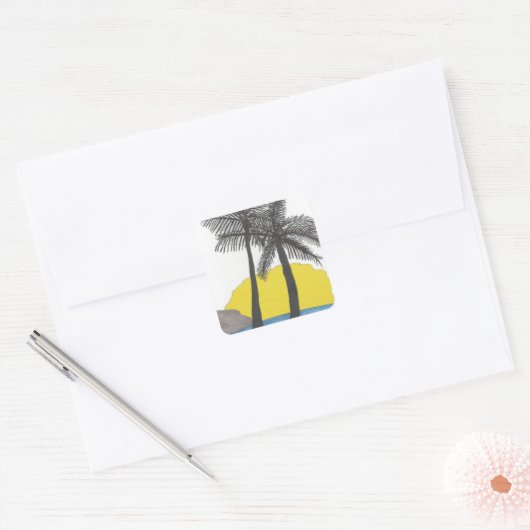Sticker tropische palmboom (Envelop)