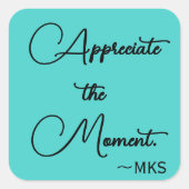 Sticker turquoise Initialen en positieve bevestigi (Voorkant)