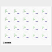 STICKER unisex naam paarse modern (Vel)