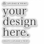 Sticker Uw Ontwerp Upload 4" x 4" (Voorkant)