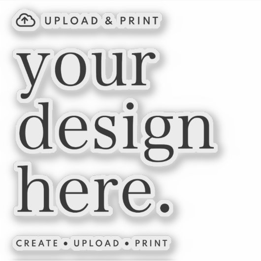 Sticker Uw Ontwerp Upload 4" x 4" (Voorkant)