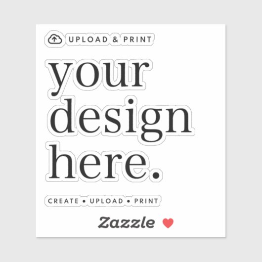 Sticker Uw Ontwerp Upload 4" x 4" (Vel)