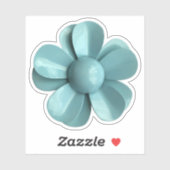 sticker van 60s-MOD Blue Daisy Flower Spring Weddi (Vel)