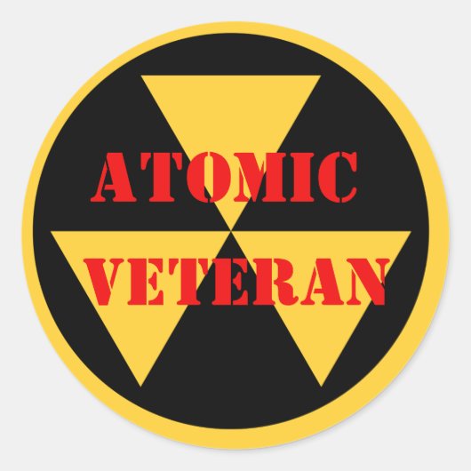 Sticker van Atomic Veteran in felle gewaagde kleur (Voorkant)