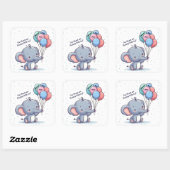 Sticker van ballon met babyolifant (Vel)