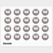 Sticker van Black and Red Damask Stripe Wedding (Vel)