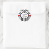 Sticker van Black and Red Damask Stripe Wedding (Tas)