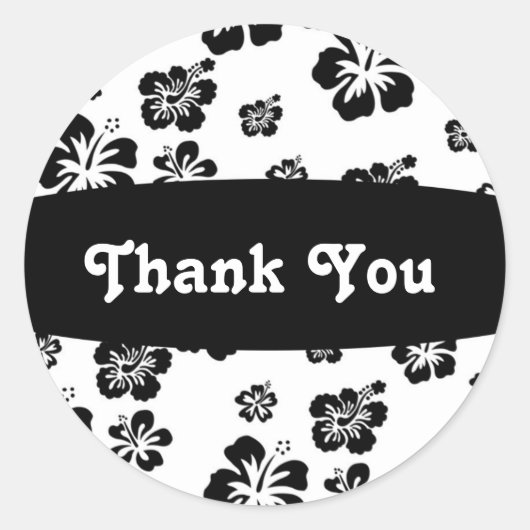 Sticker van Black & White Hibiscus Flower Floral P (Voorkant)